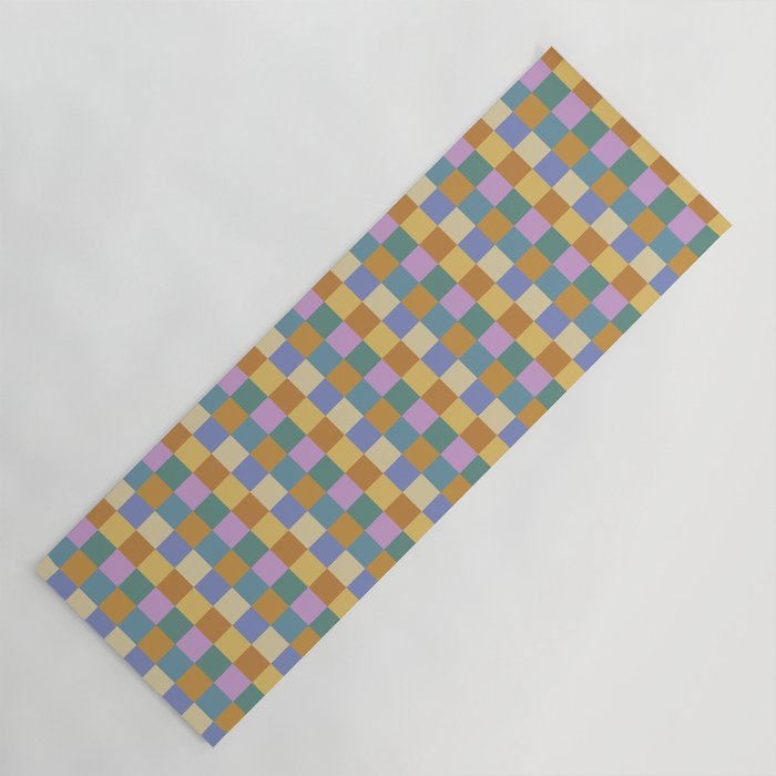 Checkered Multicolor Pattern XXXVI Colorful Summer Yoga Mat Gallery Image 1