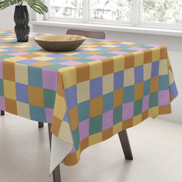 Checkered Multicolor Pattern XXXVI Colorful Summer Tablecloth Gallery Image 3