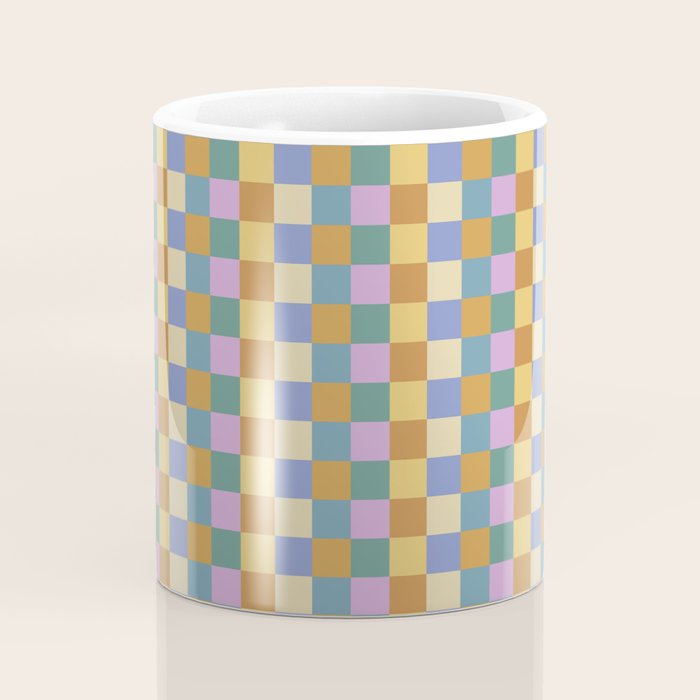 Checkered Multicolor Pattern XXXVI Colorful Summer Coffee Mug Gallery Image 4