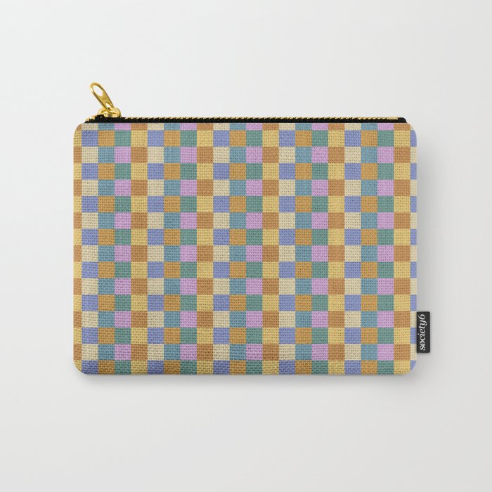 Checkered Multicolor Pattern XXXVI Colorful Summer Carry All Pouch Gallery Image 1