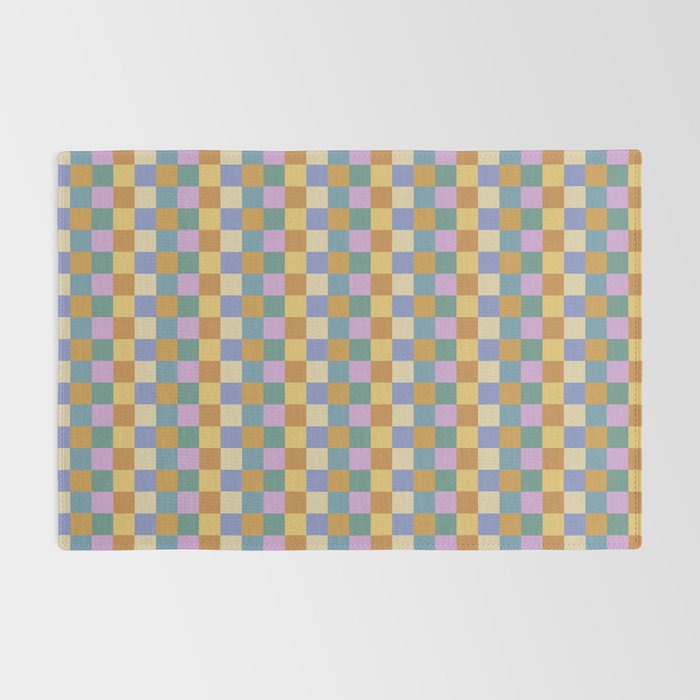 Checkered Multicolor Pattern XXXVI Colorful Summer Rug Gallery Image 2