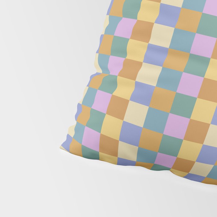 Checkered Multicolor Pattern XXXVI Colorful Summer Pillow Sham Gallery Image 4