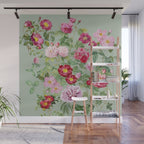 Pink Bloom Botanical Collage Wall Mural Gallery Image 1