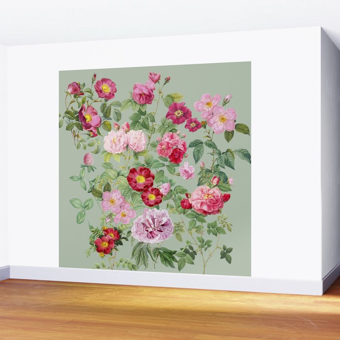 Pink Bloom Botanical Collage Wall Mural Gallery Image 2