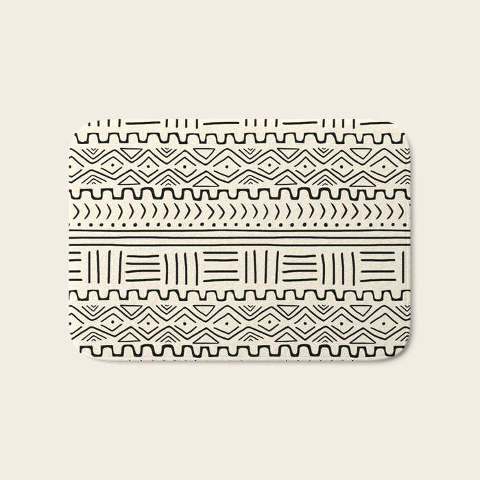 Mud Cloth on Cream Bath Mat Gallery Image 1