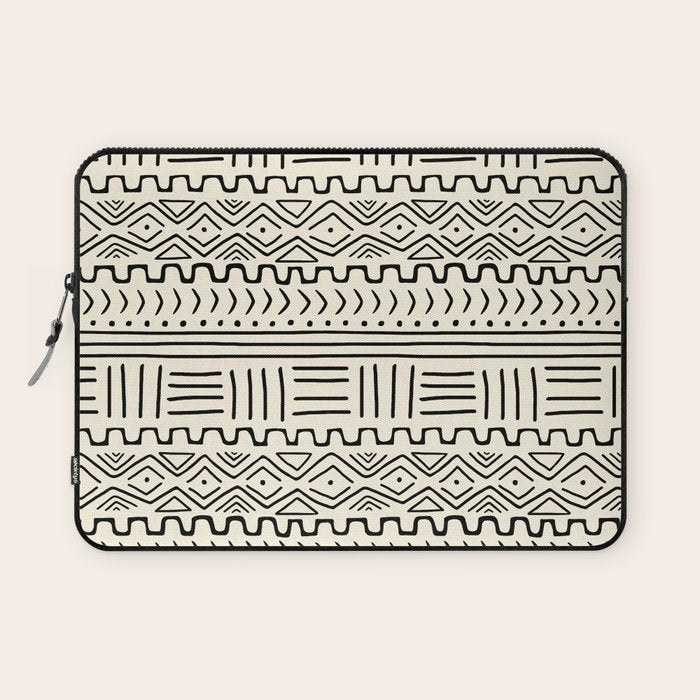 Mud Cloth on Cream Laptop Sleeve Gallery Image 1