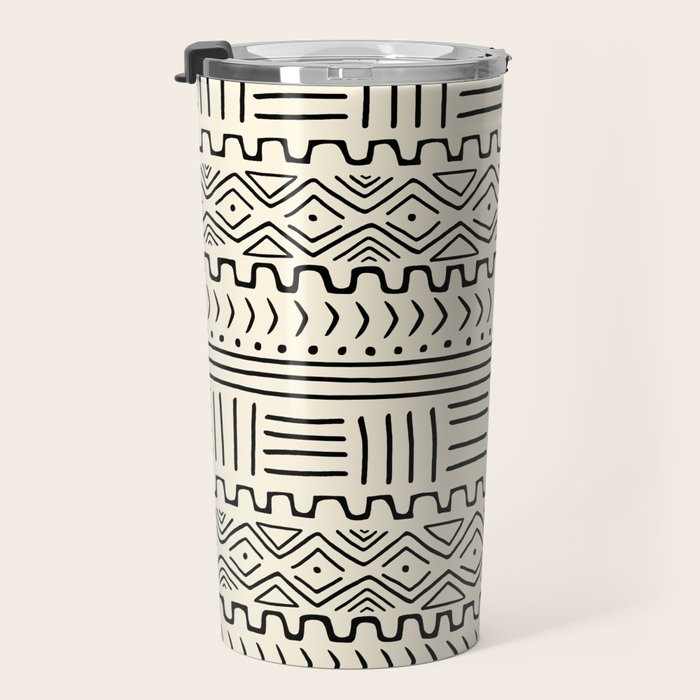 Mud Cloth on Cream Travel Mug Gallery Image 3