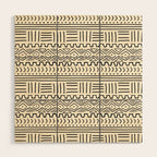 Mud Cloth on Cream Wood Wall Art Gallery Image 1