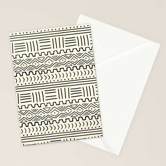 Mud Cloth on Cream Stationery Card Gallery Image 2