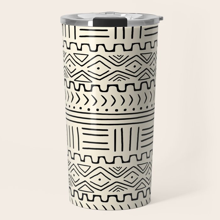 Mud Cloth on Cream Travel Mug Gallery Image 1