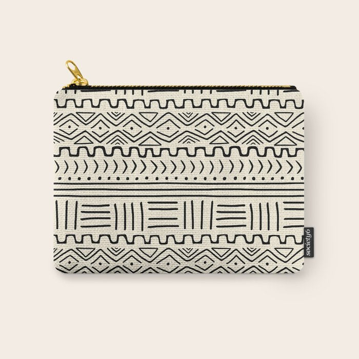 Mud Cloth on Cream Carry All Pouch Gallery Image 1