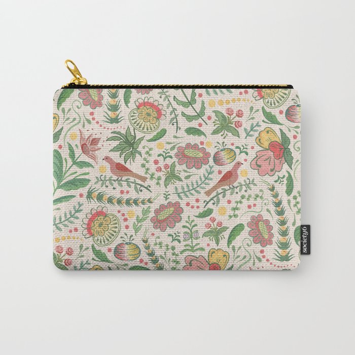 Swedish Floral - Cream Carry All Pouch Gallery Image 1