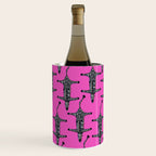 Modern abstract minimalistic zebras illustration in fuchsia pink background  Wine Chiller Gallery Image 3