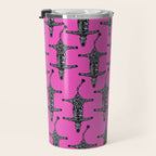 Modern abstract minimalistic zebras illustration in fuchsia pink background  Travel Mug Gallery Image 3