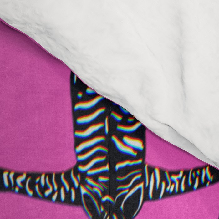 Modern abstract minimalistic zebras illustration in fuchsia pink background  Comforter Gallery Image 4