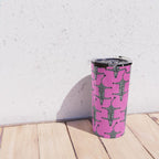 Modern abstract minimalistic zebras illustration in fuchsia pink background  Travel Mug Gallery Image 4
