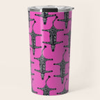 Modern abstract minimalistic zebras illustration in fuchsia pink background  Travel Mug Gallery Image 1