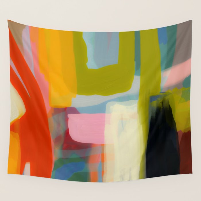 Color study 1 abstract art Wall Tapestry Gallery Image 1