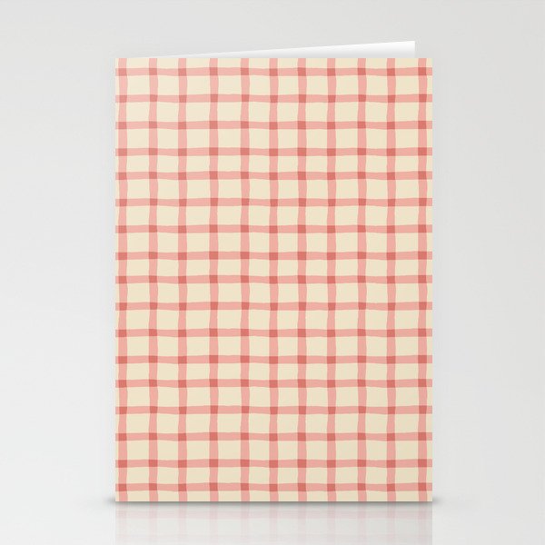 Strawberry Gingham Pattern Stationery Card Gallery Image 2