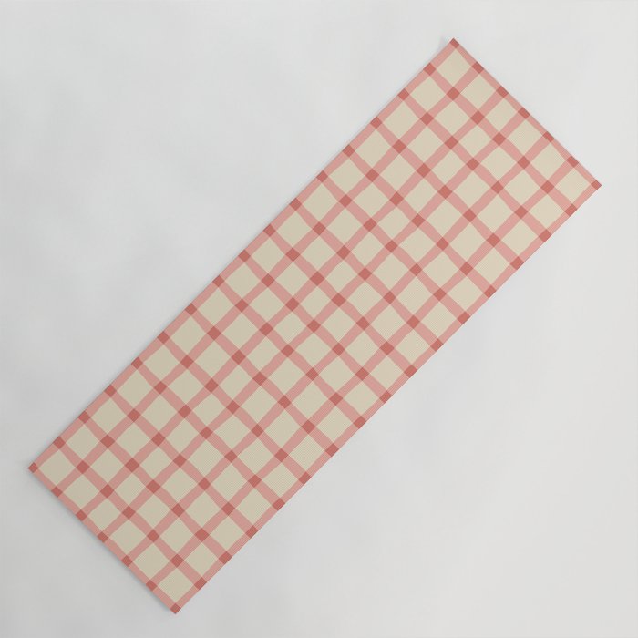 Strawberry Gingham Pattern Yoga Mat Gallery Image 1