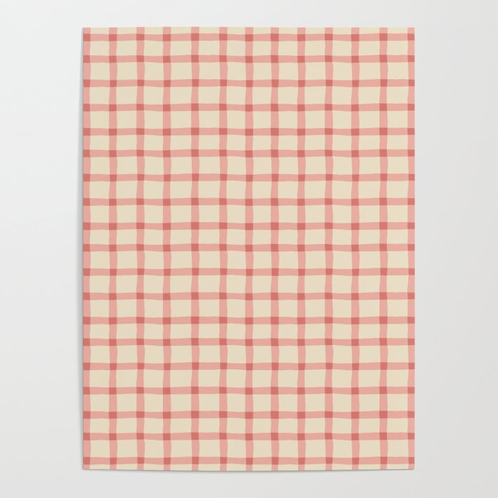Strawberry Gingham Pattern Poster Gallery Image 4