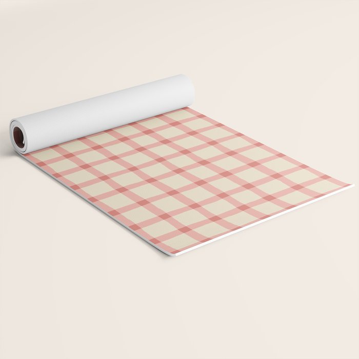 Strawberry Gingham Pattern Yoga Mat Gallery Image 2