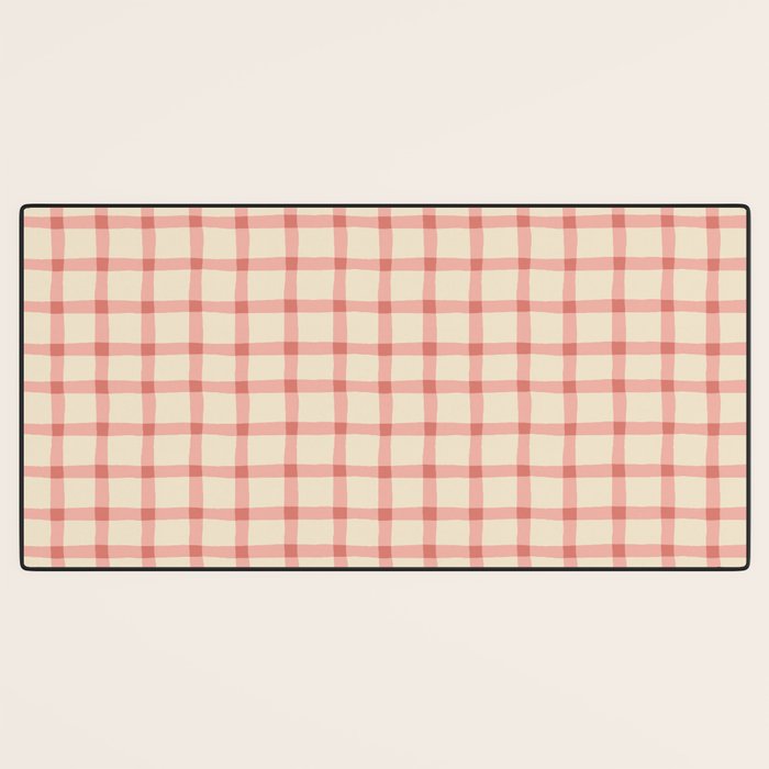 Strawberry Gingham Pattern Desk Mat Gallery Image 3