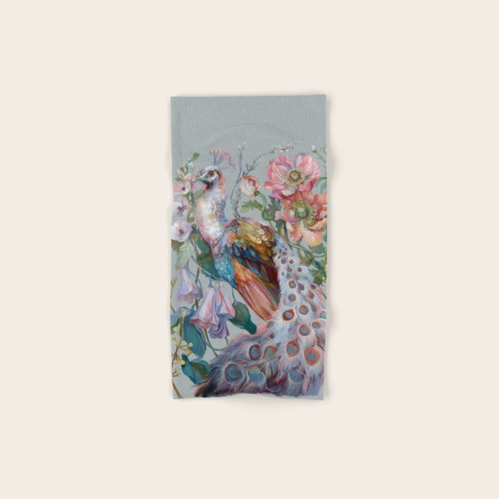 Floral Peacock Garden Bath Towel Gallery Image 1