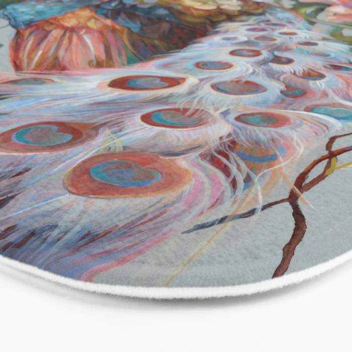 Floral Peacock Garden Bath Mat Gallery Image 3