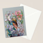 Floral Peacock Garden Stationery Card Gallery Image 2
