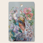 Floral Peacock Garden Cutting Board Gallery Image 1