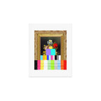 A Painting of Flowers With Color Bars Art Print Gallery Image 1