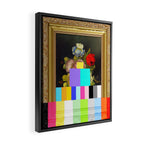 A Painting of Flowers With Color Bars Framed Canvas Print Gallery Image 2