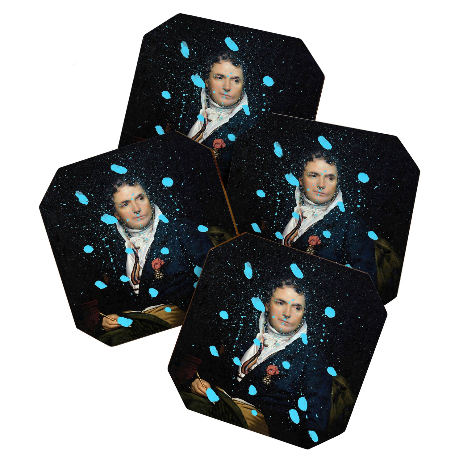 Brutalized Portrait of a Gentleman 1 Coaster Gallery Image 1