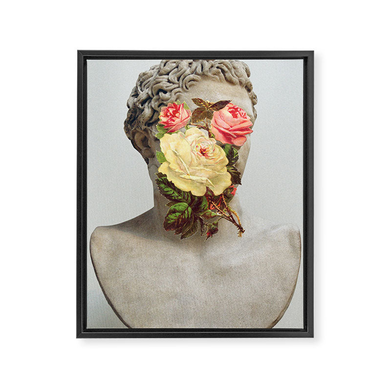 Bust With Flowers Framed Canvas Print Gallery Image 6