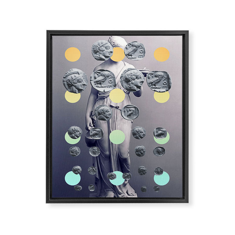 Statue With A Dot Gradient 1 Framed Canvas Print Gallery Image 6