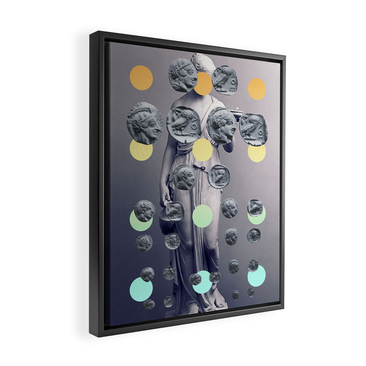 Statue With A Dot Gradient 1 Framed Canvas Print Gallery Image 2