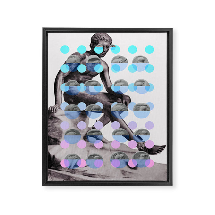 Statue With A Dot Gradient 2 Framed Canvas Print Gallery Image 1