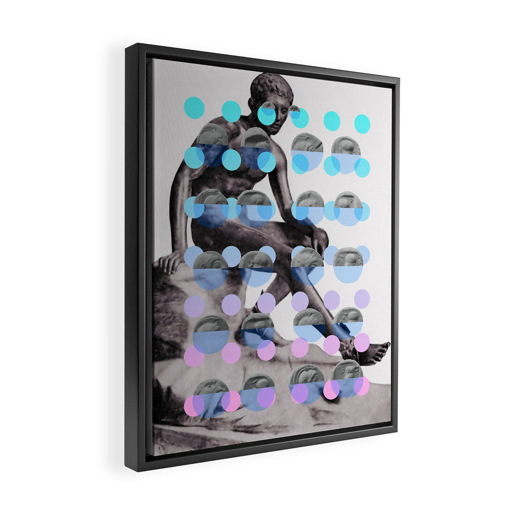 Statue With A Dot Gradient 2 Framed Canvas Print Gallery Image 2