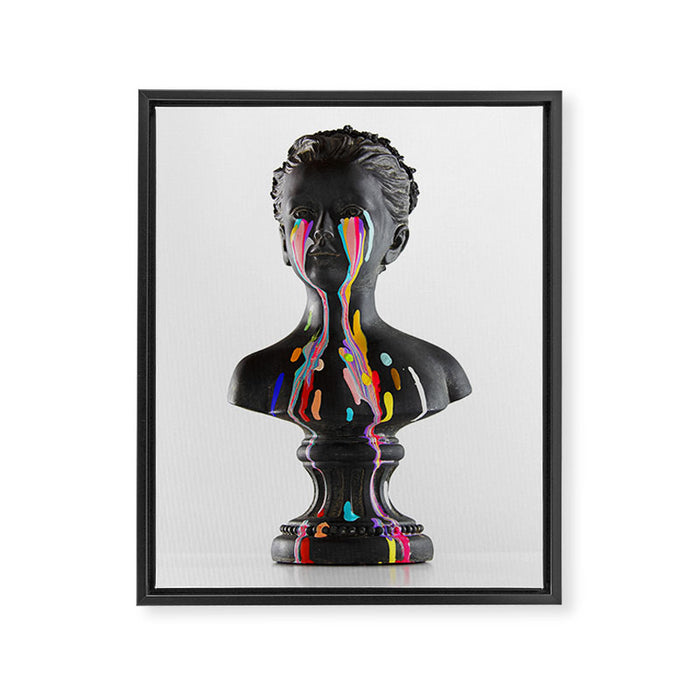 The Girl With Stars In Her Eyes (On White) Framed Canvas Print Gallery Image 1