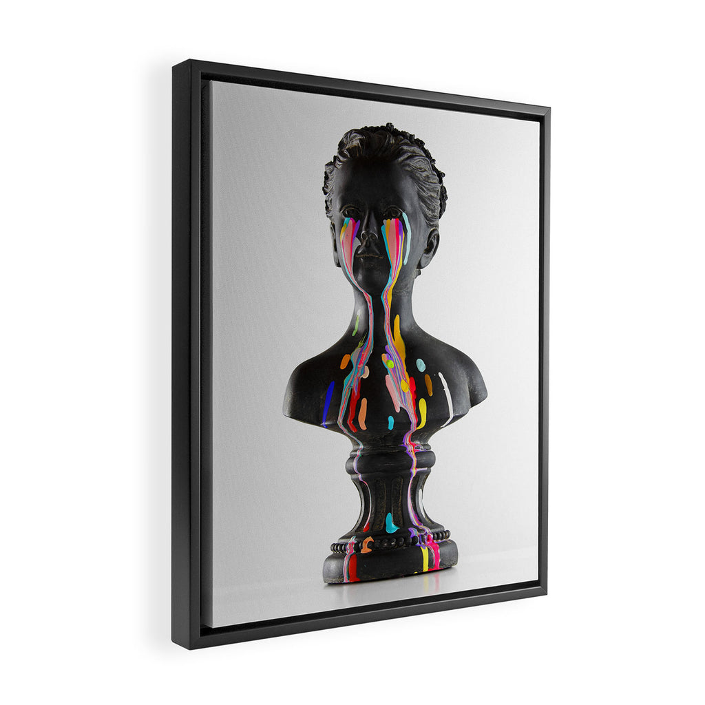 The Girl With Stars In Her Eyes (On White) Framed Canvas Print Gallery Image 2