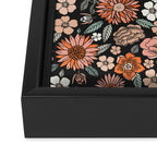 70s flowers - 70s, retro, spring, floral, florals, floral pattern, retro flowers, boho, hippie, earthy, muted Framed Canvas Print Gallery Image 3