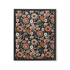 70s flowers - 70s, retro, spring, floral, florals, floral pattern, retro flowers, boho, hippie, earthy, muted Framed Canvas Print Gallery Image 8