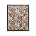 70s flowers - 70s, retro, spring, floral, florals, floral pattern, retro flowers, boho, hippie, earthy, muted Framed Canvas Print Gallery Image 8