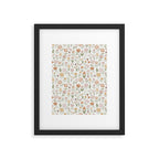 Botanical Woodcut - floral daisies, ditsy woodcut, boho, fall, autumn, flowers Framed Art Print Gallery Image 6