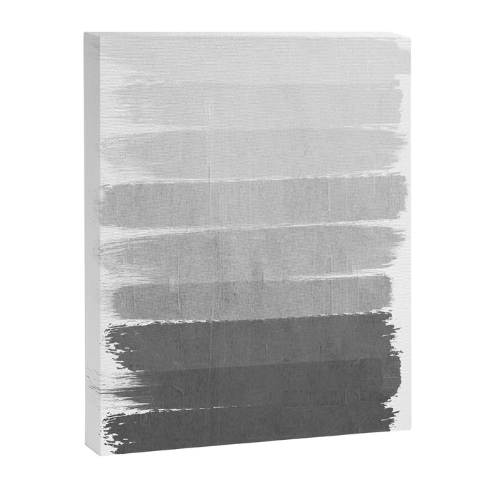 Brushstroke - Ombre Grey, Charcoal, minimal, Monochrome, black and white, trendy,  painterly art  Canvas Print Gallery Image 1