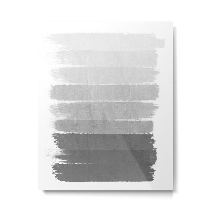 Brushstroke - Ombre Grey, Charcoal, minimal, Monochrome, black and white, trendy,  painterly art  Metal Print Gallery Image 1
