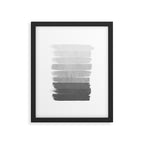 Brushstroke - Ombre Grey, Charcoal, minimal, Monochrome, black and white, trendy,  painterly art  Framed Art Print Gallery Image 5