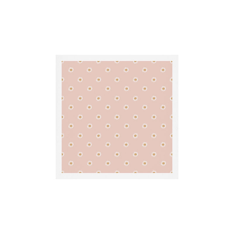 Daisy - blush, simple, cute, floral, florals, flower, peach,  Art Print Gallery Image 1