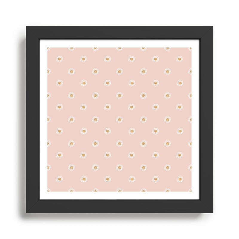 Daisy - blush, simple, cute, floral, florals, flower, peach,  Framed Art Print Gallery Image 1